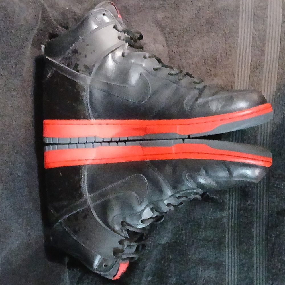Nike Dunk High Premium ,Hot Lava,Rec Splatter,Black Bred (2009) Mens Size-12 - Picture 3 of 12